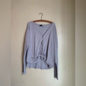 Urban Outfitters Out from Under Waffle Knit Button Down Sz L